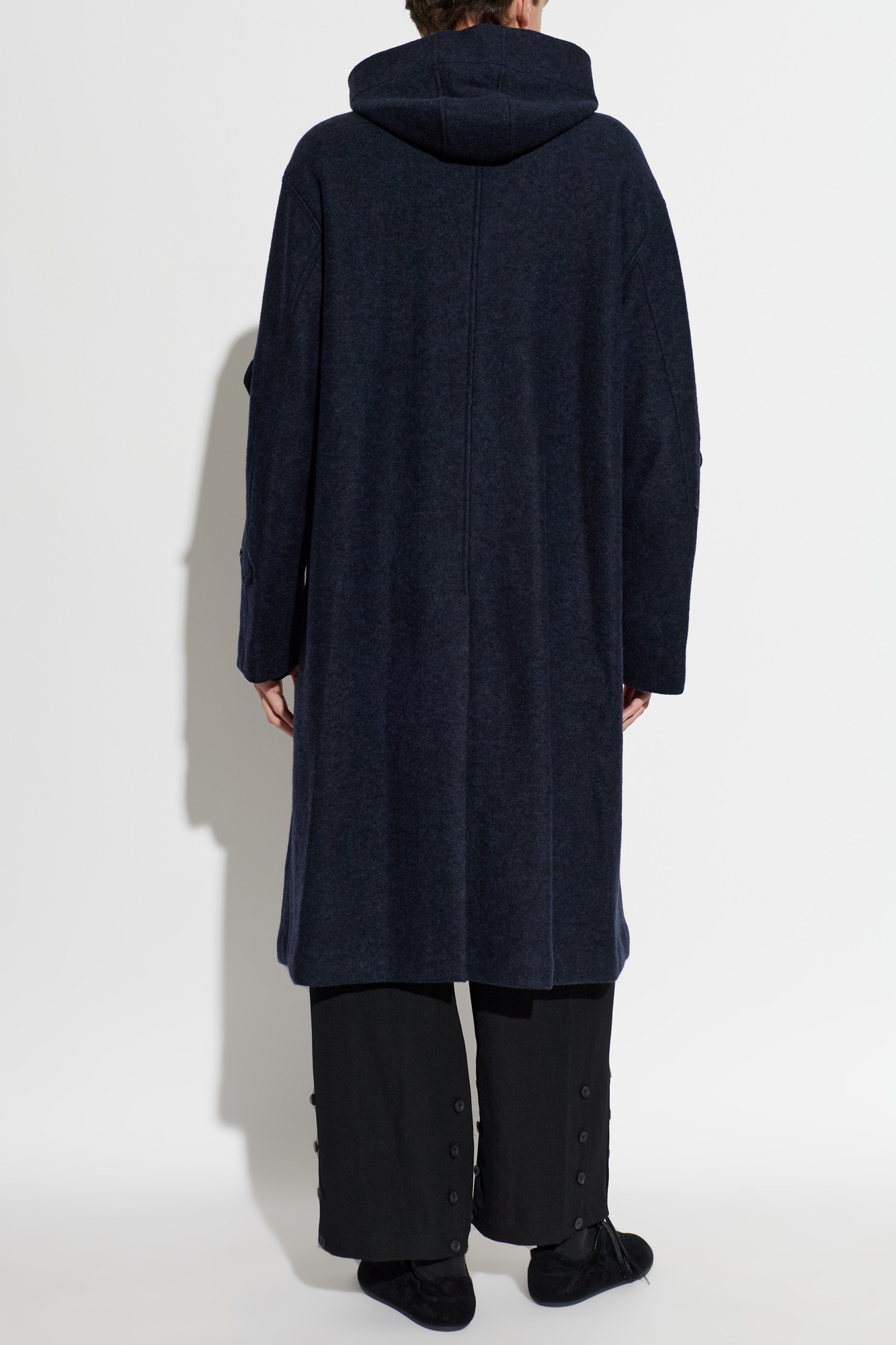 Navy blue Wool coat with hood Yohji Yamamoto - Vitkac France
